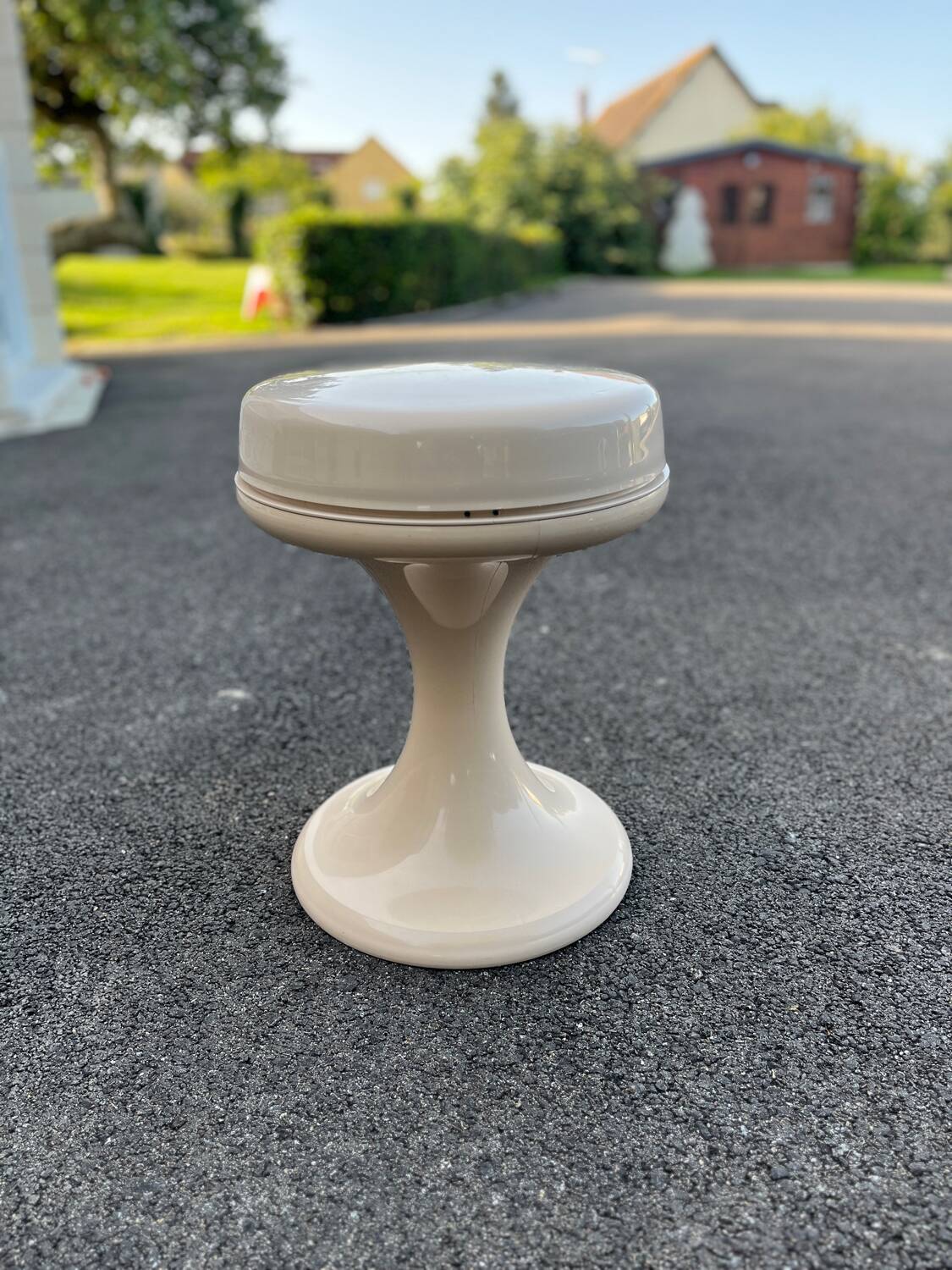 Vintage plastic pouf emsa 1970 w germany stool