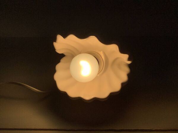 Lampe coquille saint Jacques blanche