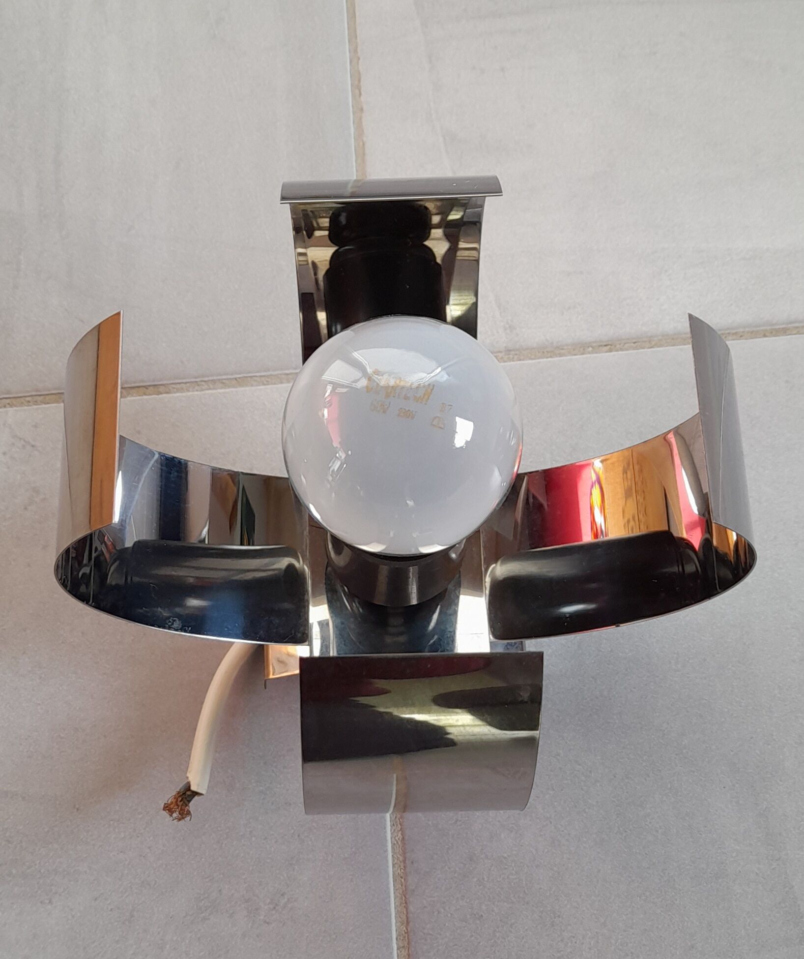 Lamp space age aluminum 70s