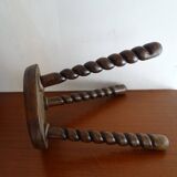 Vintage turned wood tripod stool
