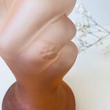 Art deco vase in pink frosted glass