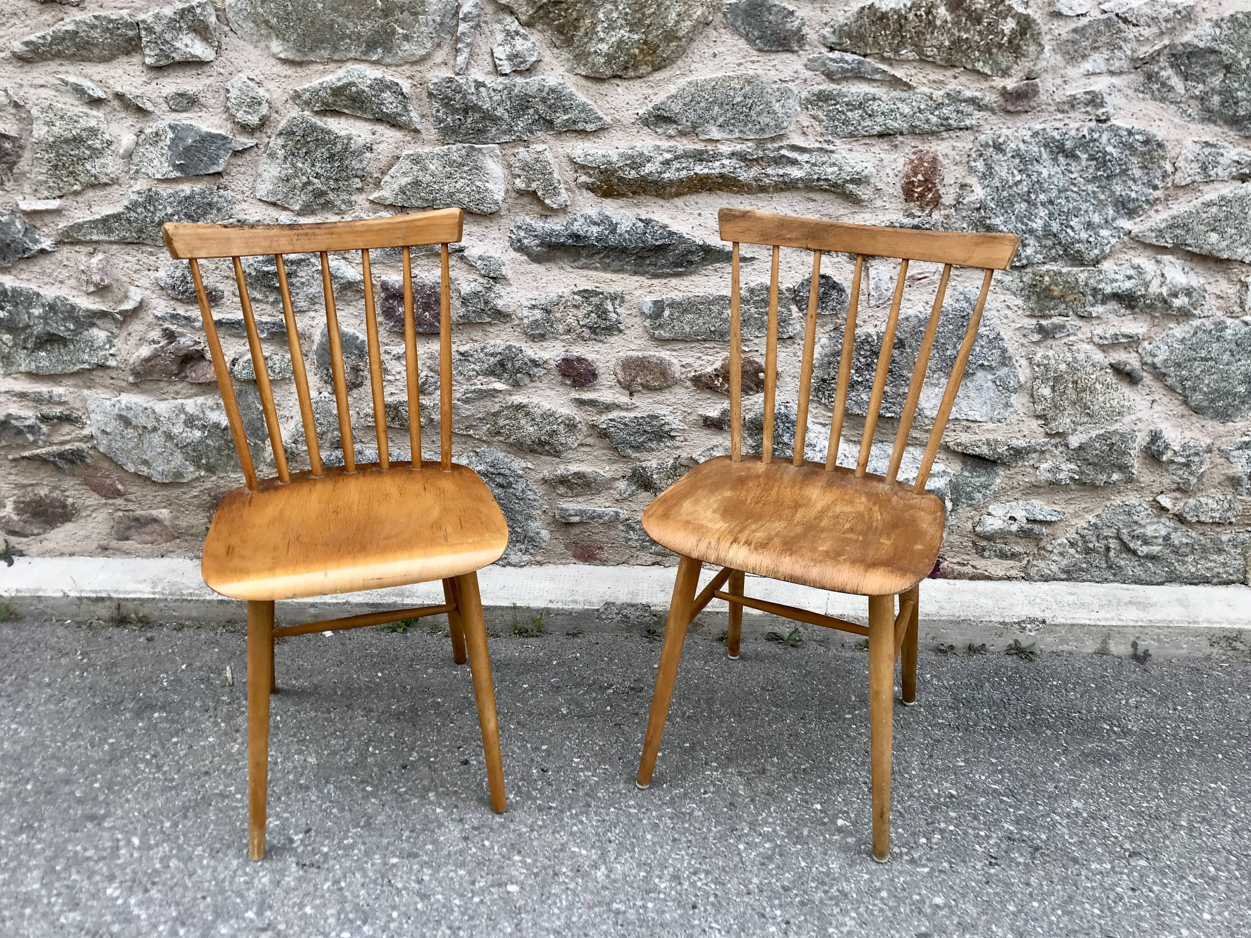 Series of 15 scandinavian bistro chairs
