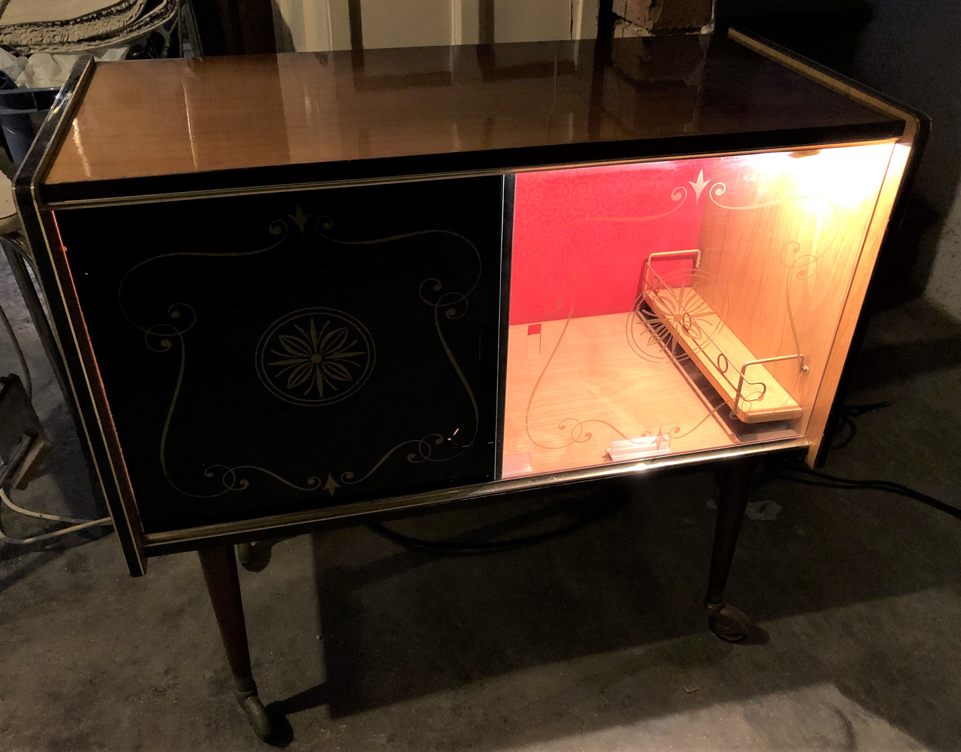 Vintage bar furniture formica with wheels 60's
