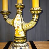 Keraluc quimper faience candlestick