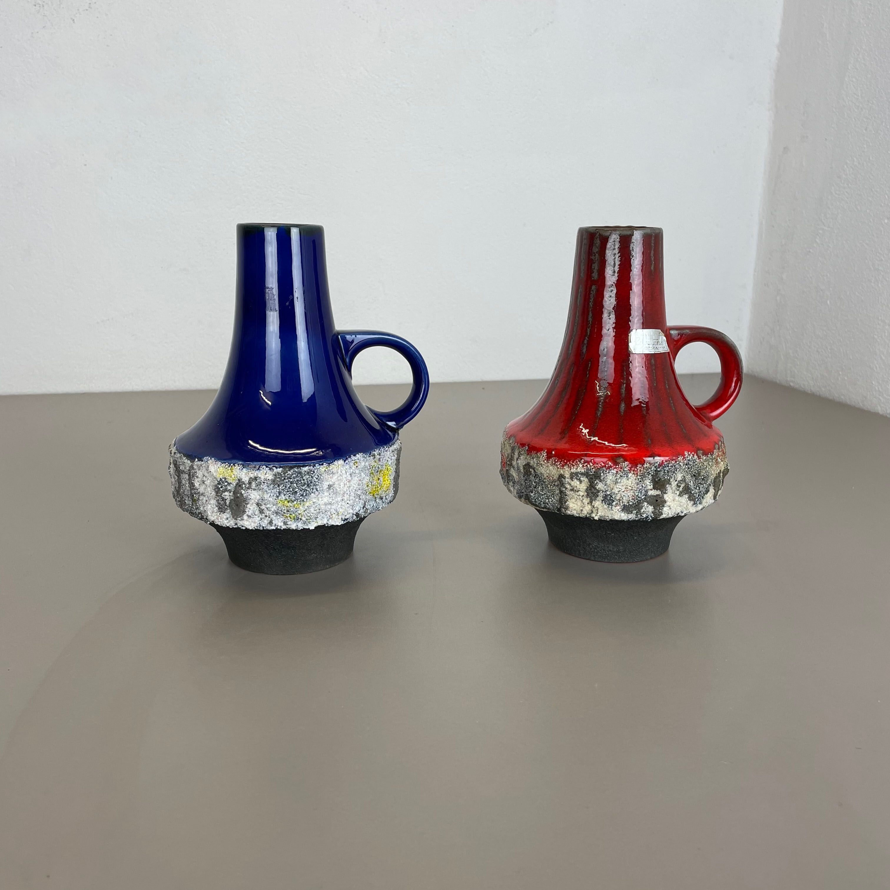 Ensemble de 2 vases en céramique OVNI Heinz Siery Carstens Tönnieshof, Allemagne, 1970