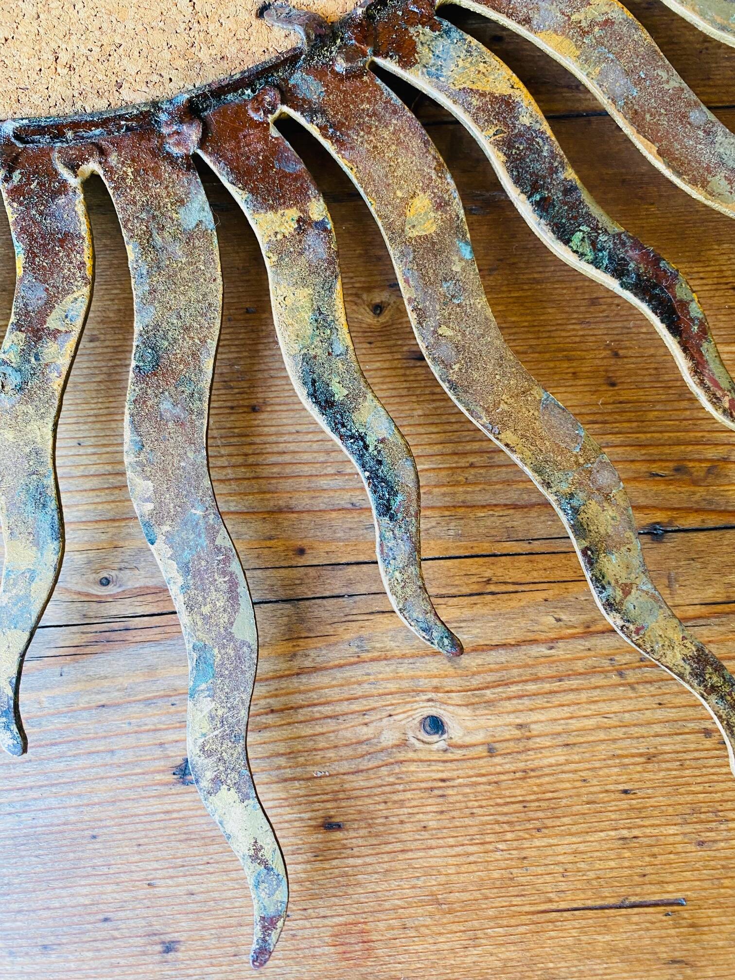 Golden sun mirror 50cm from the 70s.