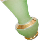 Granita glass green and gold vintage vase