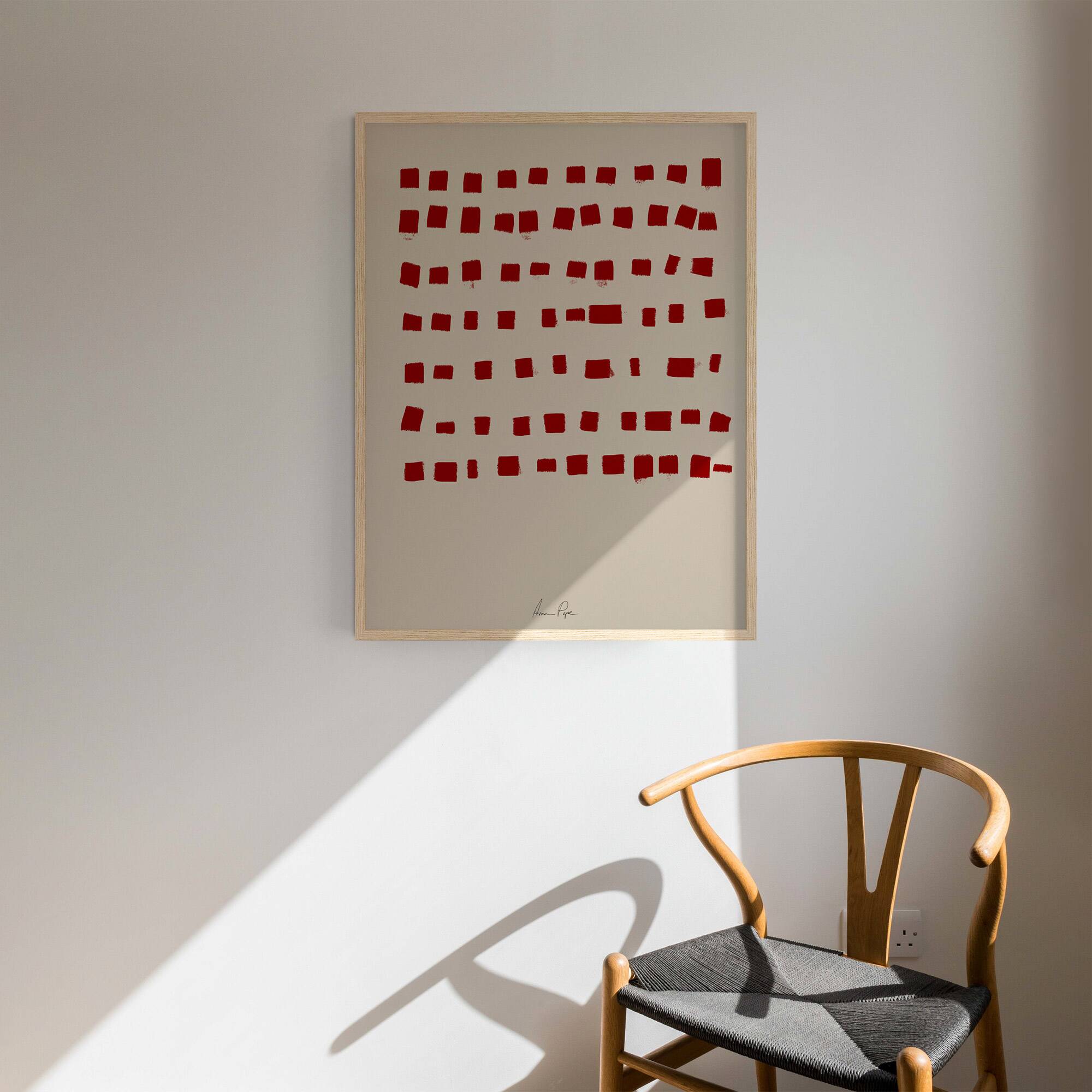 Abstract red art print 50x70cm