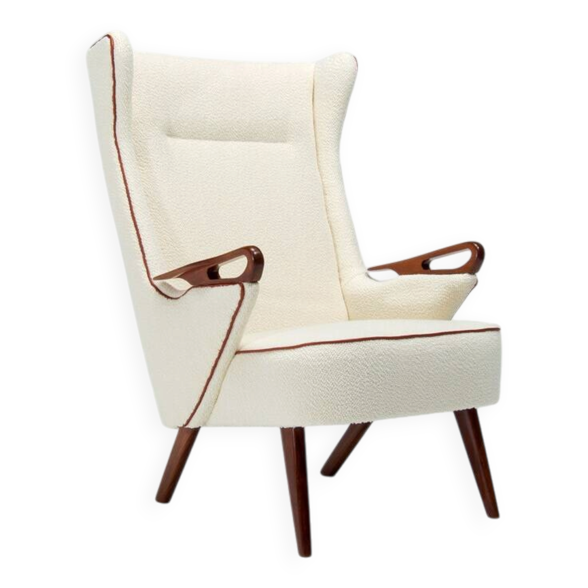 Chresten Findahl Brodersen High Back Lounge Chair Danish Teak 1950s