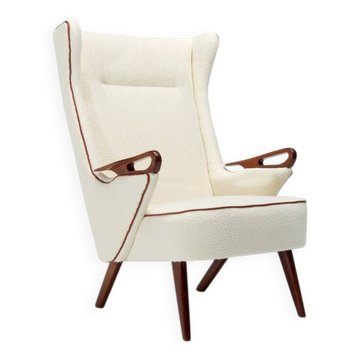 Chresten Findahl Brodersen High Back Lounge Chair Danish Teak 1950s