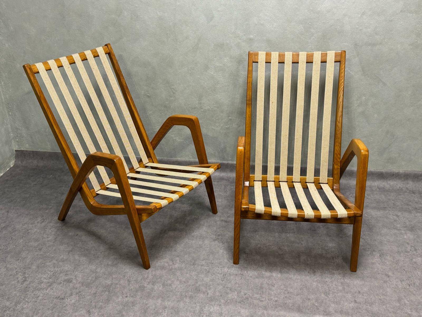 Paire de fauteuils par Jan Vaněk, années 1940, entièrement restaurés, Tchécoslovaquie