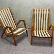 Pair of armchairs by Jan Vaněk, 1940s, fully restored, Czechoslovakia