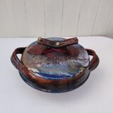 Large covered pot, soup tureen, glazed stoneware, Matthieu Liévois