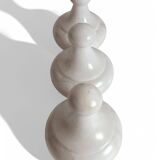 Art Deco Alabaster Set of Three Lidded Urns, Hand-Carved in Spain