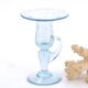 Pale blue bubble glass candle holder from Biot, 1970s
