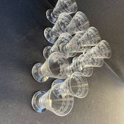 12 liqueur glasses – guilloché crystal – art deco