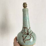 Handmade ceramic lamp base signed
