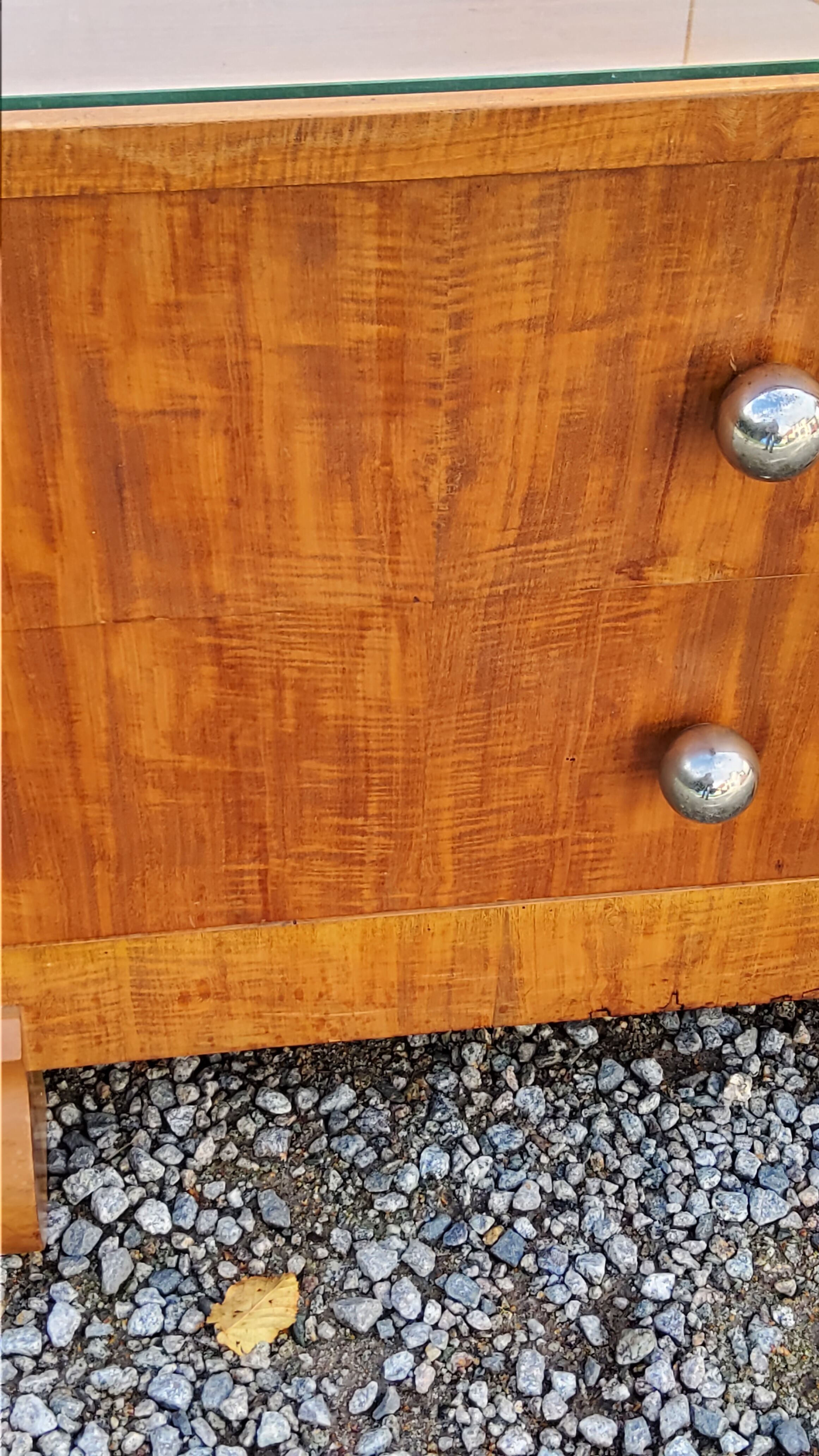 Coiffeuse art déco en acajou blond doré des années 30