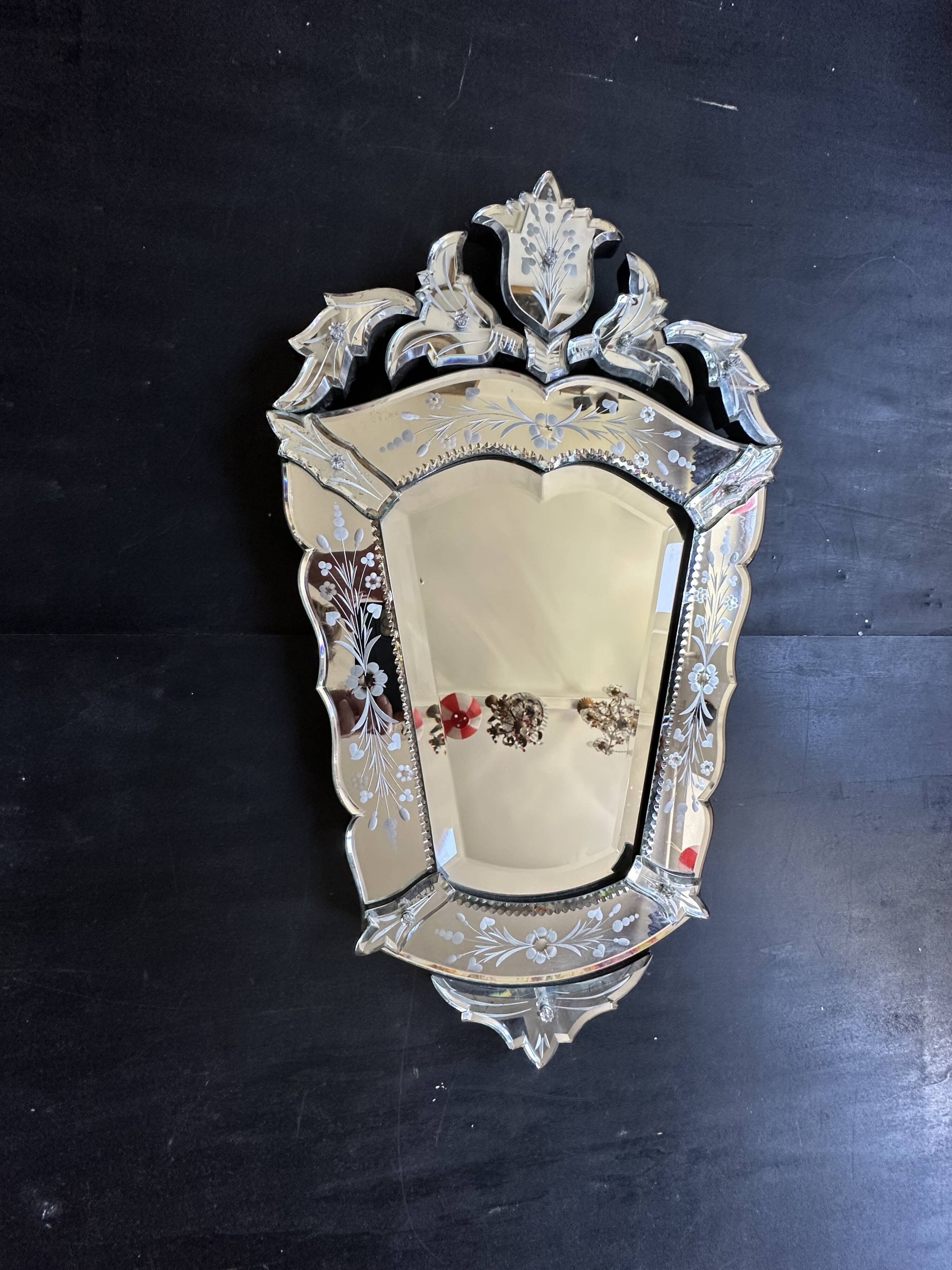 Venetian mirror made of Murano glass, early 20th century.