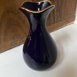 Limoges porcelain vase cobalt blue peacock motif orientalist flowers