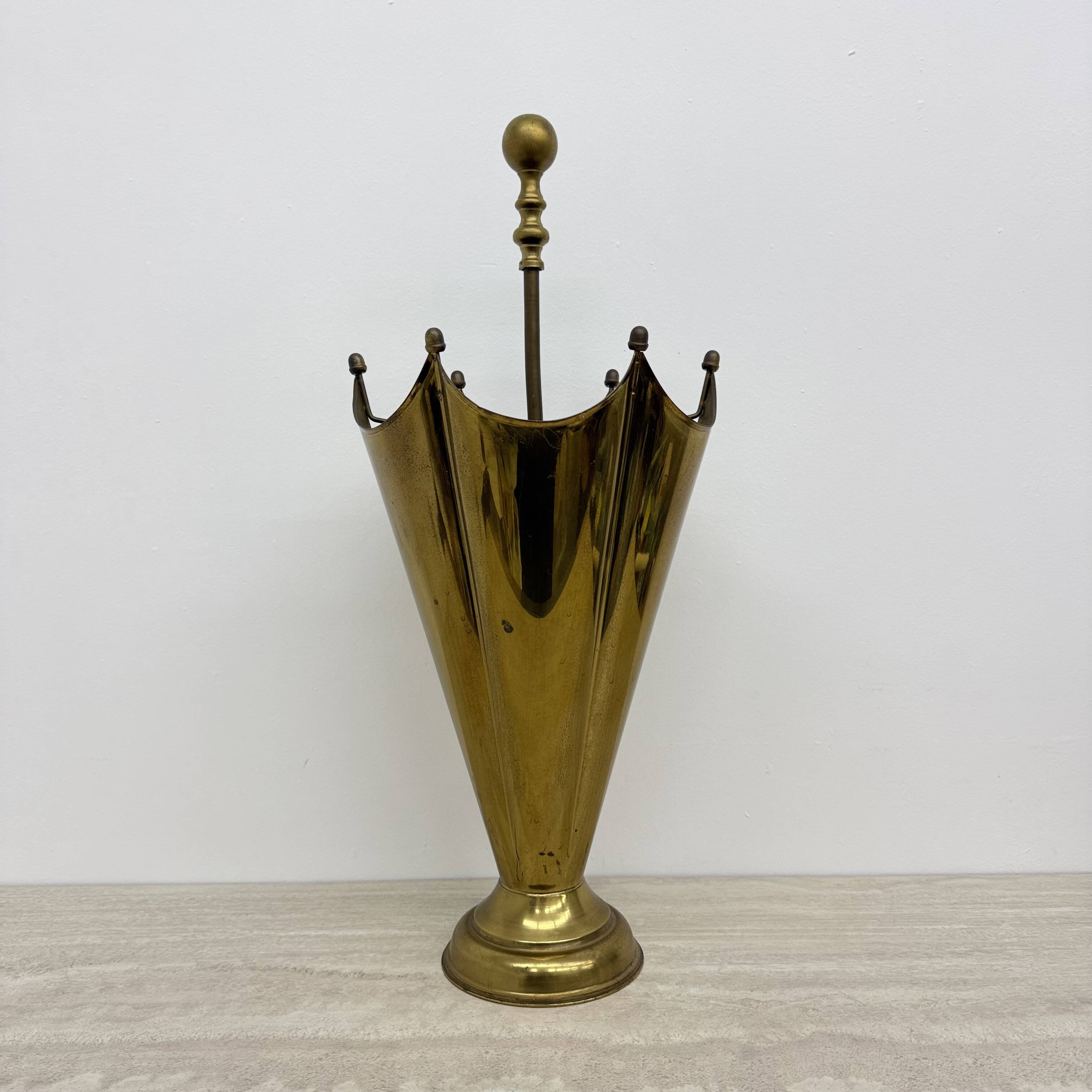 Mid-century design brass umbrella stand , 1970’s