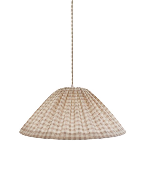 Suspension vichy forme conique ''Malala vichy sable et blanc cassé