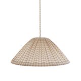 Vichy pendant light, conical shape "Malala Vichy sand and off-white"