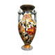 Gien earthenware vase with peony decoration