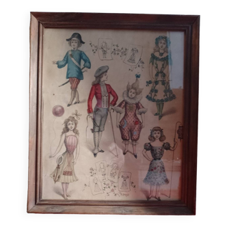 Fashion poster framed under glass, circa 1900