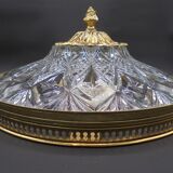 Ceiling lamp in glass and brass