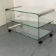 Table d'appoint vintage en verre Space Age par Gallotti & Radice, Italie 1970
