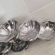 10 stainless steel dessert / ice cream bowls in Guy Degrenne style, flower shape.