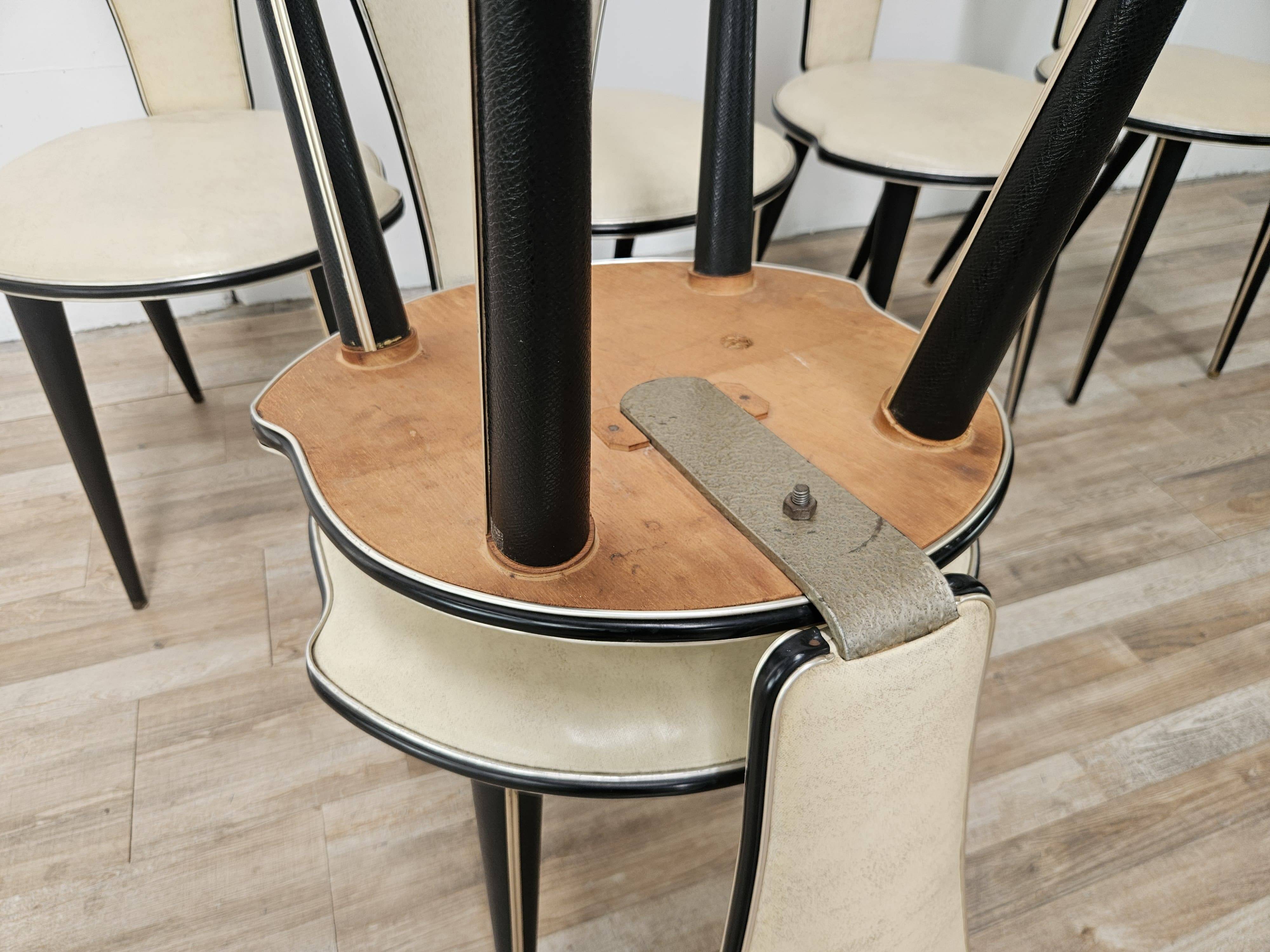 Set of Six Mid-Century Modern Dining Chairs by Umberto Mascagni