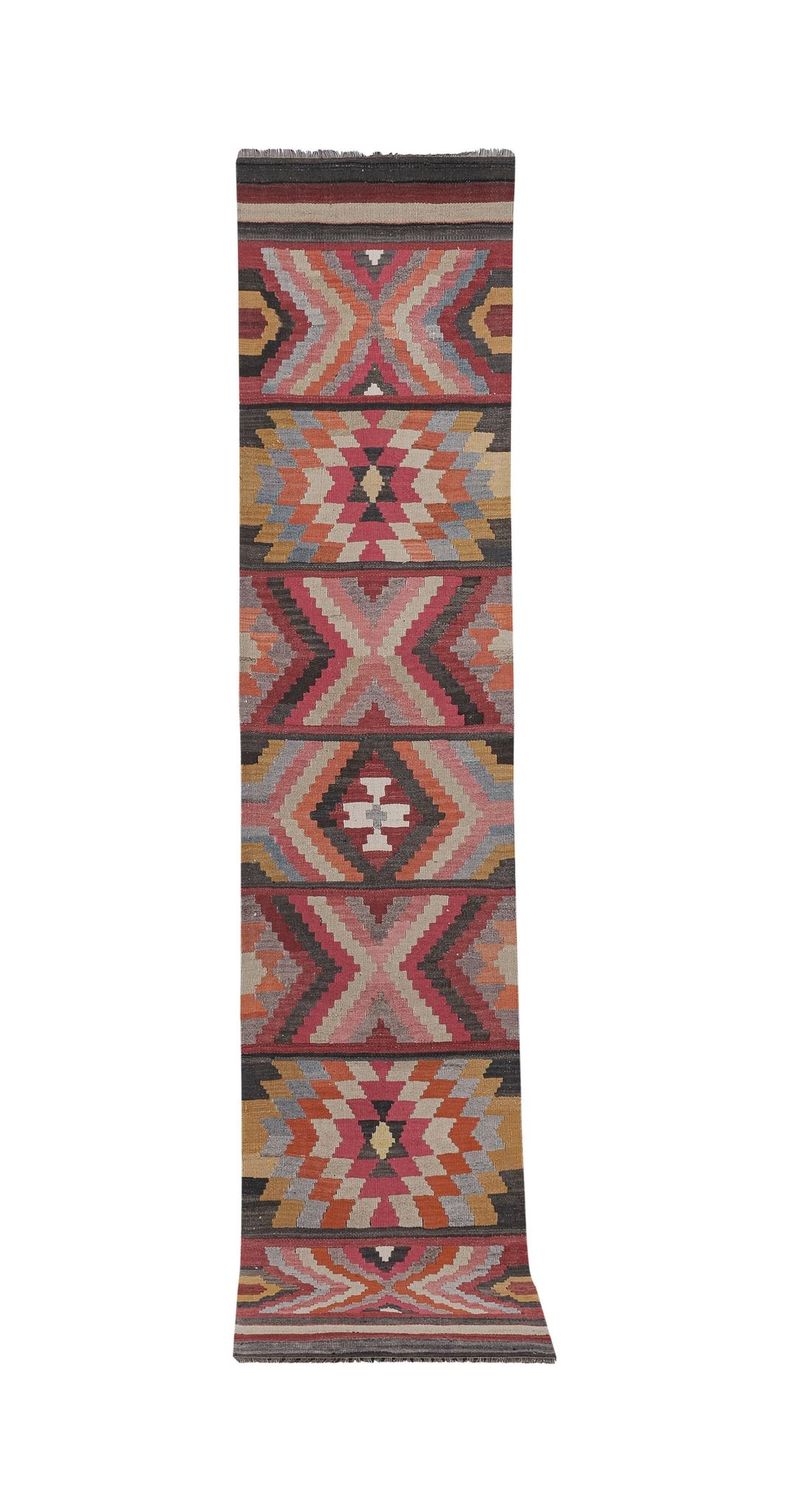Tapis vintage turc de oushak tissé à la main 78x365 cm