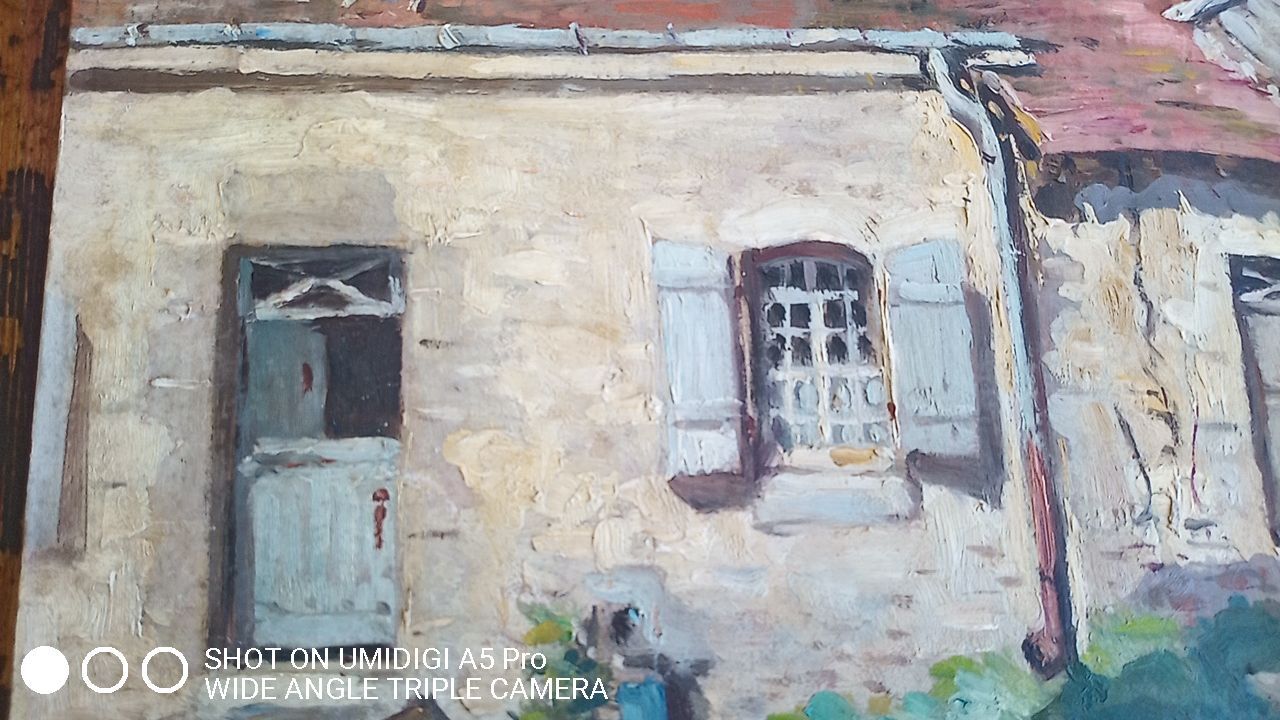 Edouard Leverd (1881-1950) oil on cardboard - 35 x 27 cm - farm in Villemardy