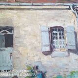 Edouard Leverd (1881-1950) oil on cardboard - 35 x 27 cm - farm in Villemardy