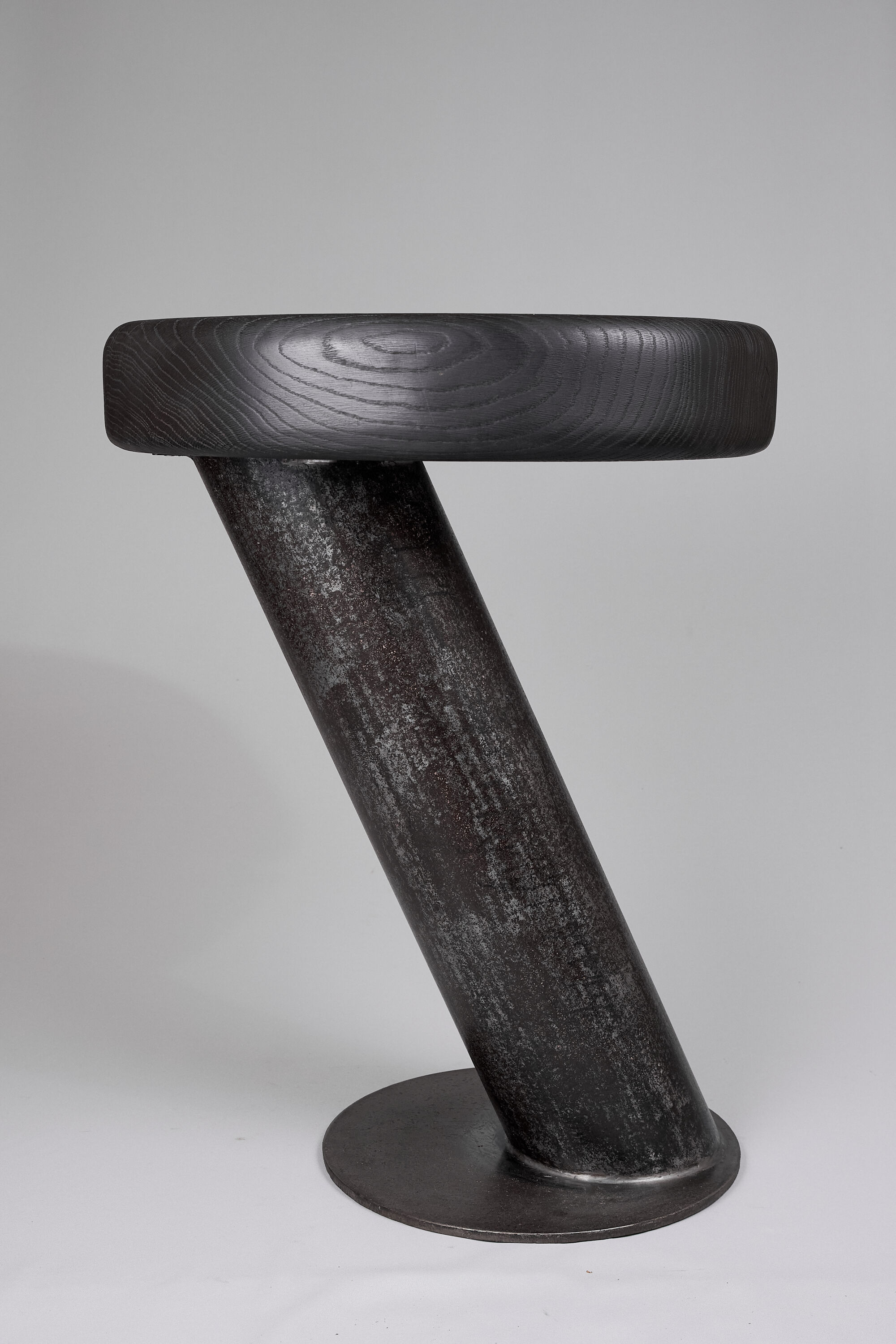 Solid wood sculptural side table, original contemporary design, logniture