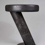 Solid wood sculptural side table, original contemporary design, logniture