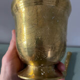 Golden metal mortar and pestle