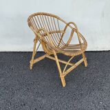 Armchair child wicker shell 70s
