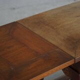 Extendable oak table with marquetry, Baroque, Danish cabinetmaker, 19th century.