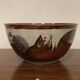 Saladier plat gres emaillé poterie deseur vintage