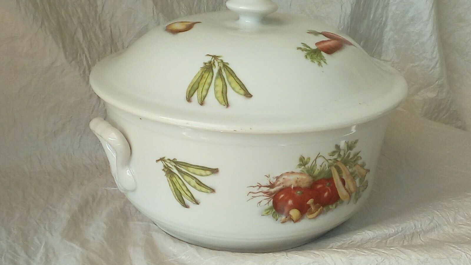 Porcelain soup with fire decor legumes 4 seasons