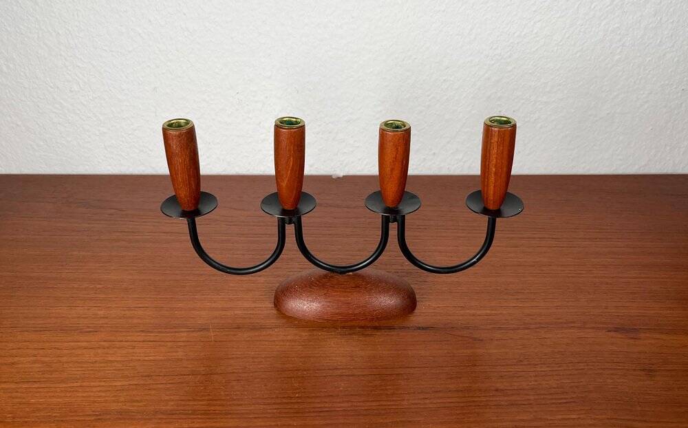 Scandinavian Teak Chandelier in Mid-Century Rope Shape, 1960s