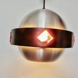 Space Age "Saturn" pendant light, 1970, aluminum, metal, resin