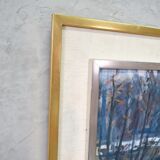 Gideon isaksson (1911-1980), scandinavian modern landscape, 1960s, oil on panel, framed