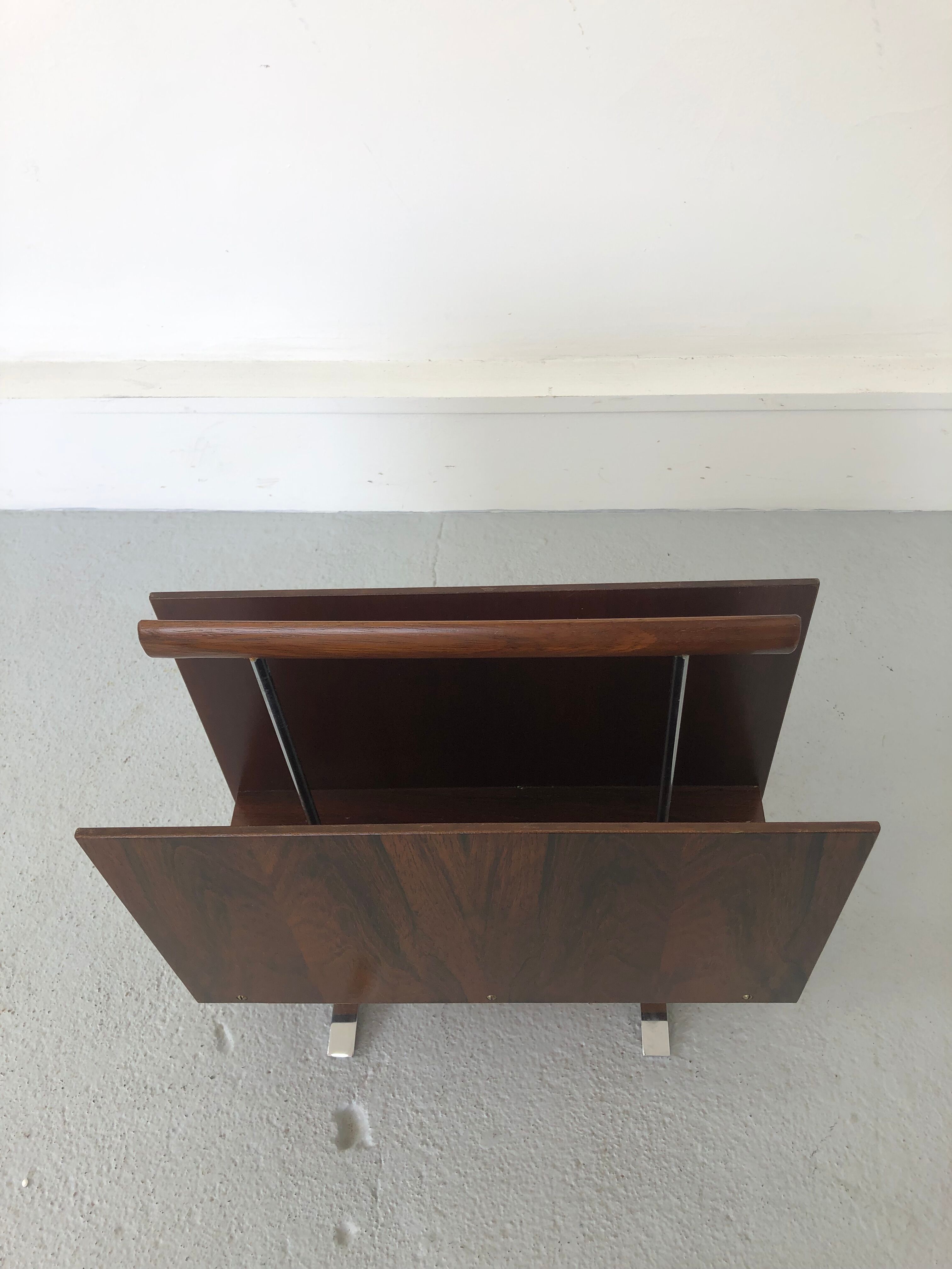 Vintage Magazine Rack in Wood, 1970s