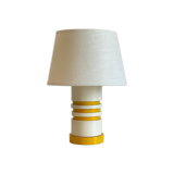 Vintage lamp in lacquered wood yellow and white