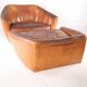Grands fauteuil et ottoman en cuir