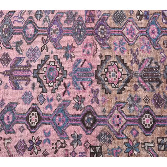 Vintage Turkish Oushak Handmade Cotton Pink Wool Area Rug 120x206